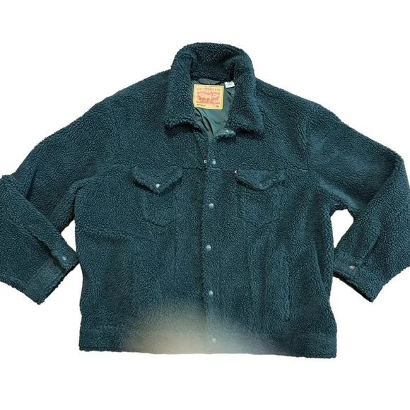 Levi Men's Cozy Vintage Relaxed Fit SherpaTrucker Jacket in Grey.   Sz: 2XL - Picture 4 of 14